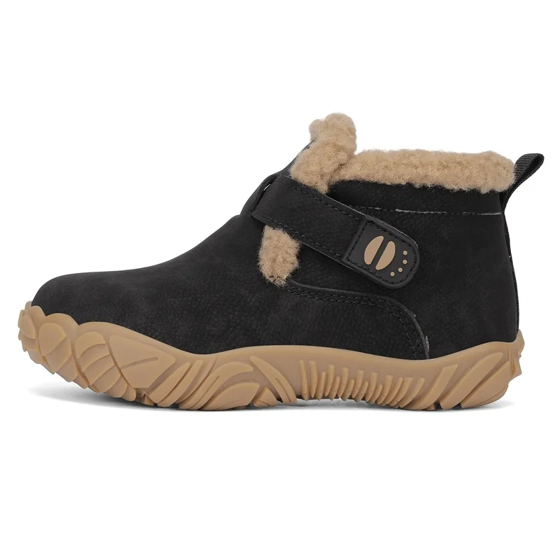Kids Barefoot Snow Boots for Winter Boys Girls Wide Toe Box Hiking Boots Anti-Slip Minimalist Ankle Booties for Toddler/Little view 2