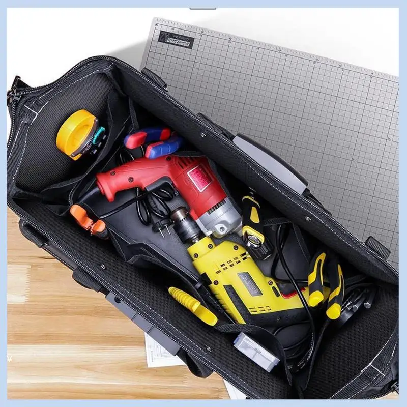 Electrician Tool Bag Multifunctional Tool Bags Oxford Cloth Electrician Bags Waterproof And Wear-Resi 18Inch 1 Piece