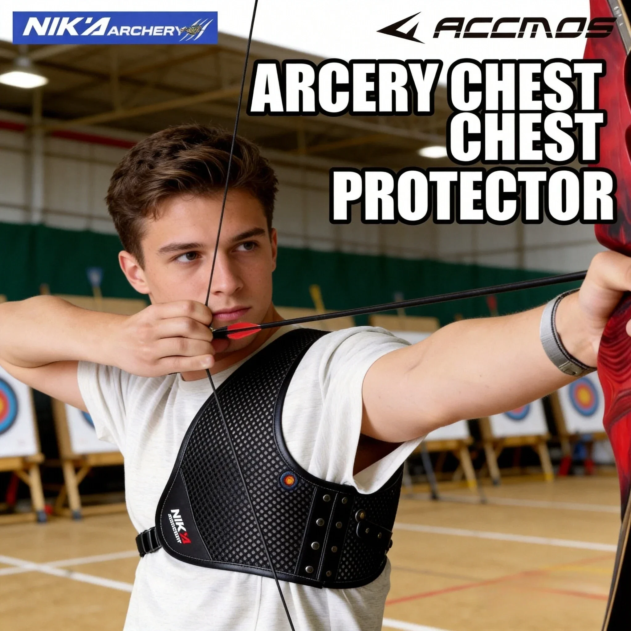 

​Breathable Archery Chest Guard - Adjustable Strap & Cute Print, Unisex Youth/Adult Sizes for Recurve/Compound Bows​