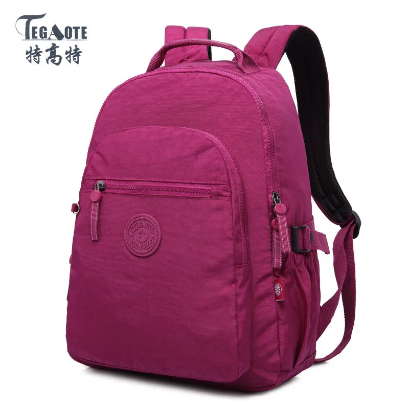 TEGAOT Fashion Backpack For Girls Boy Teenage School Bags Large Capacity Travel Laptop Bagpack Waterproof Nylon Schoolbags Child