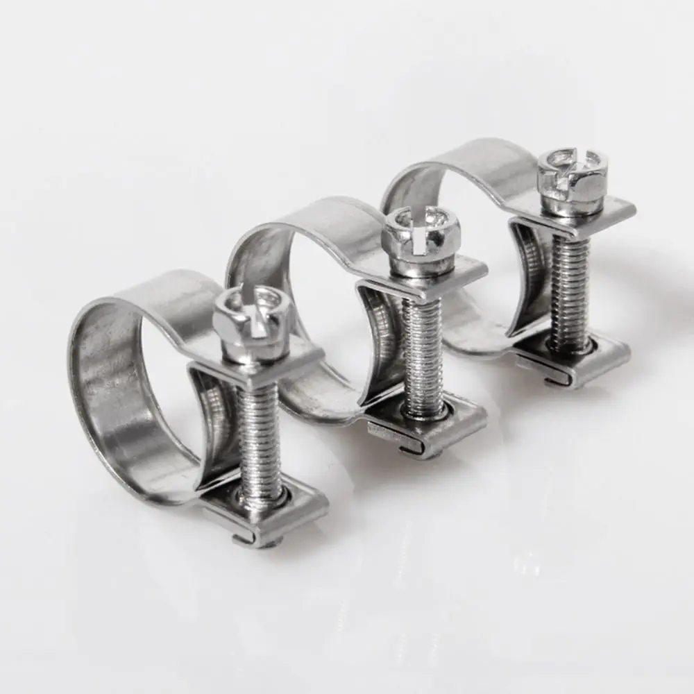 5Pcs/Set 7mm-16mm Hose Clamp Stainless Steel Hose Clips Durable Hose Air Hose Clamps Water Pipe Clips Screw Band With Fasteners