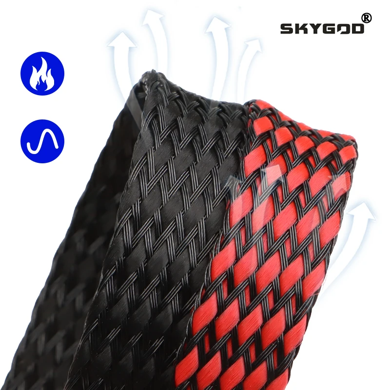 1m - 100m Flexible Cable Sleeving 4mm 8mm 12mm PP Cotton + PET Yarn Braided Insulated Protection Harness Sleeve Wrie Wrap Sheath