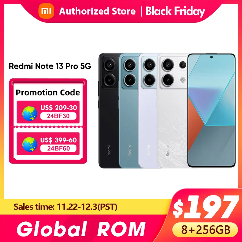 Global Rom Xiaomi Redmi Note 13 Pro 5G 120Hz screen 1.5K Snapdragon 7S Gen 2 5100mAh Battery 67W Fast Charging 200MP camera 105 sold436,181.62614,346.51Save 178,164.89-29%XIAOMI Authorized StoreSee pr