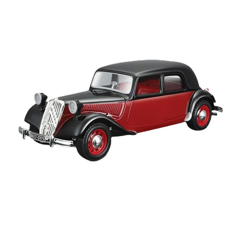 Bragago-Alloy Ford Model Collection, carro vintage, entusiasta do carro profissional, ornamento estático, presente do brinquedo, vermelho, amarelo, 1:24, 1929