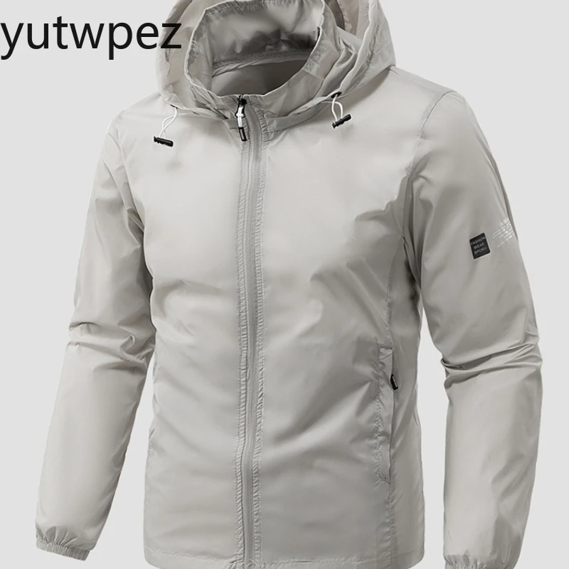 Breathable Skin Anti-UV Windbreakers UPF50+ Men's Running Fishing Windproof Jackets Zipper Pockets Sun Protection Clothes Men