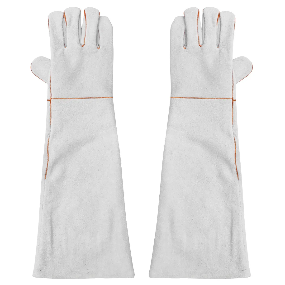 

1Pair Thickened Cowhide Gloves Protective Anti-Bite Heat Resistant Welding Pet Handling Heavy Duty Scratch Proof Gloves