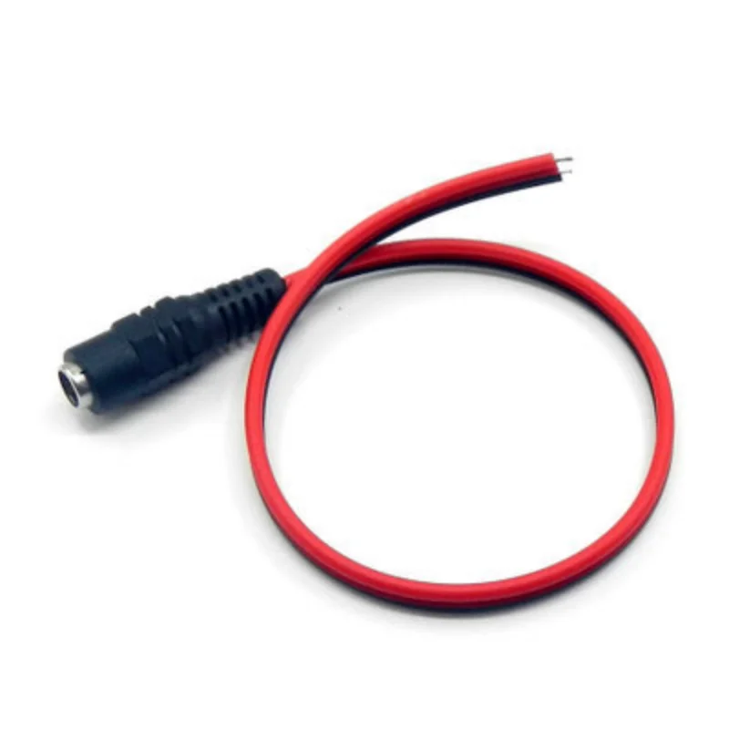 Conector macho y hembra de 2,1x5,5 Mm, Cable de alimentación de 12V CC para cámara Cctv, extensión de cola de 12V, lote de 10 unidades