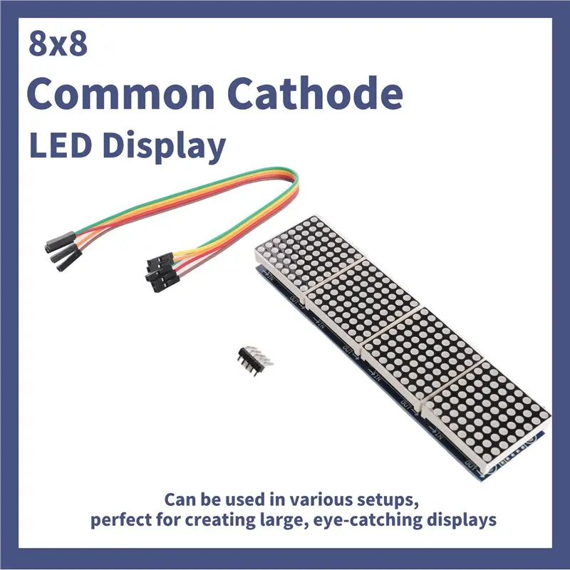 Delicate Texture-MAX7219 Dot Matrix Module 8X8 Common Cathode LED Display 5V 4-In-1 With Wires Cable For DIY Projects