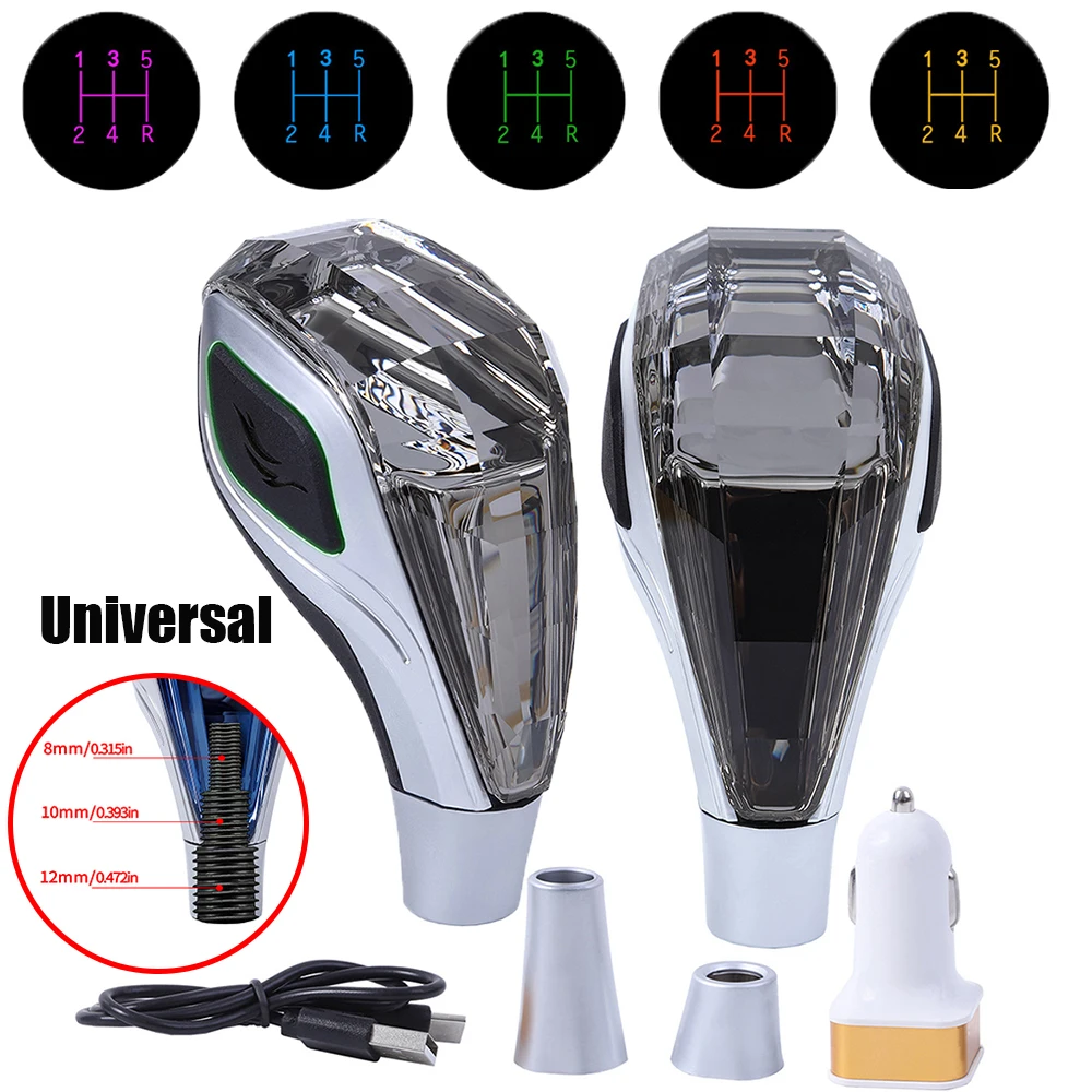 

Car Crystal Shift Knob Universal LED Multicolor Modified Gear Shift Knob Lever Handball for Toyota for Hyundai for Mazda for VW
