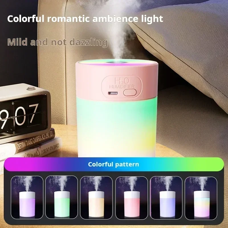 Colorful Atmosphere LED USB Mini Humidifier Car Home Bedroom Air Moisturizer Portable Desktop Aromatherapy Waterless Ultrasonic