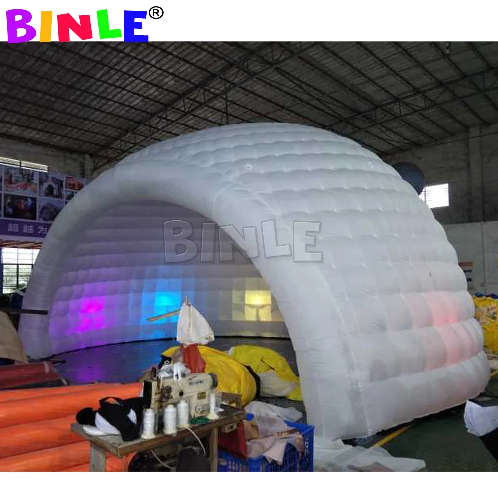 8x7x5mH big mobile blow up dome shaped inflatable wedding party tent with LED light for outdoor events