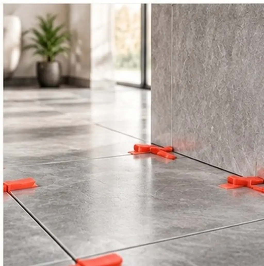 100Pcs Plastic Tile Spacers Wedges Leveling System for Ceramic Floor Tiles Wall Tiling Flat Surface Installation Reusable Tiling