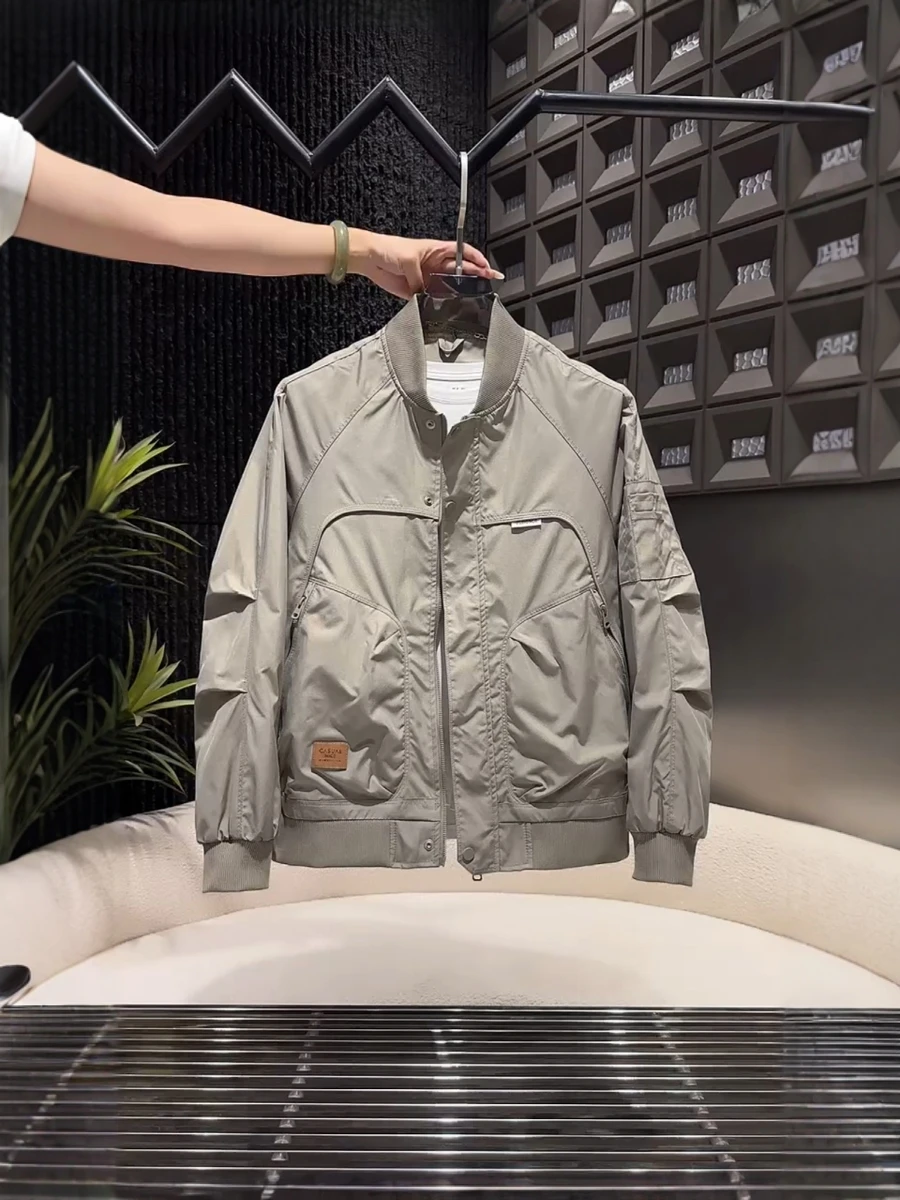 

Модная повседневная мужская бейсбольная куртка, осень 2025, новинка, универсальная, удобная, ветрозащитная, с длинными рукавами, на молнии