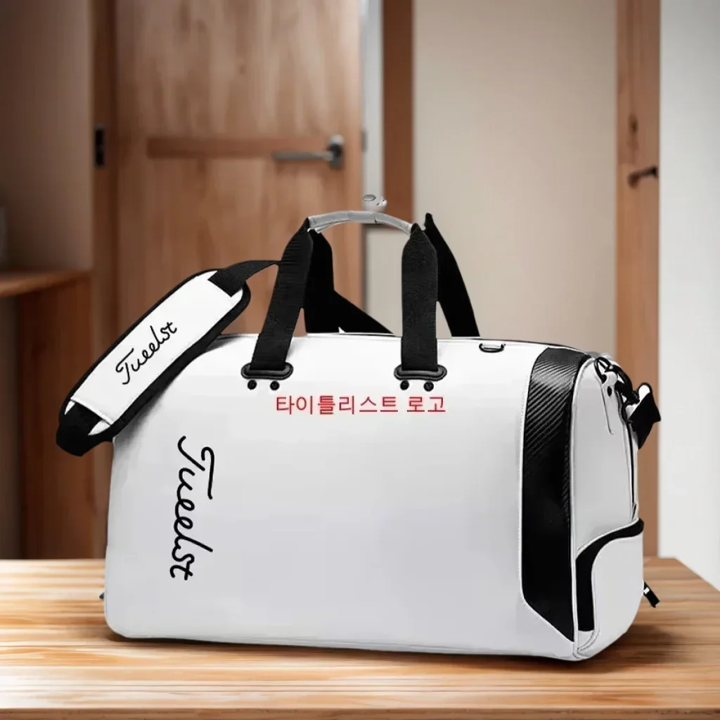 الرجال حقيبة يد حقيبة جولف بولي PU مقاوم للماء حقيبة ملابس الغولف سعة كبيرة منطقة الأحذية المستقلة حقائب رياضية بوسطن حقيبة 45*25*27