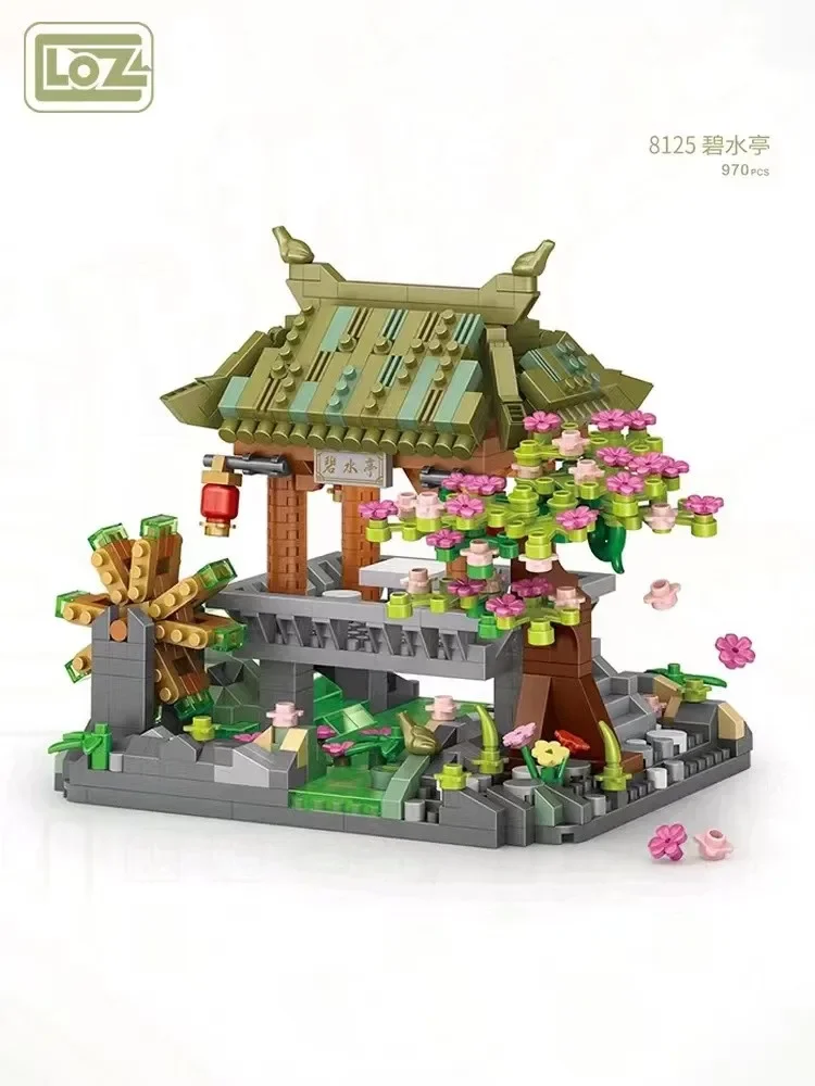 LOZ-Mini Blocos de Construção para Crianças, Arquitetura Antiga Chinesa, Tijolos De Brinquedo, Quiosque, Decoração De Casa, 8125