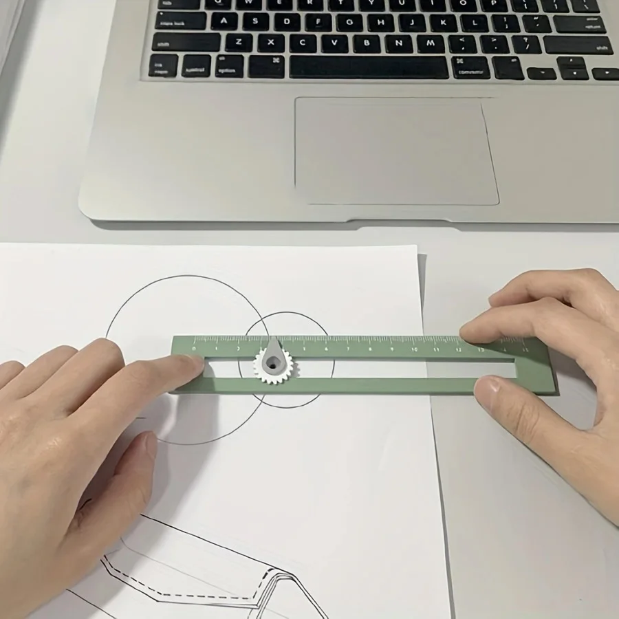 1pc 2-in-1 Compass and Ruler - Multi-functional geometric drawing tools, DIY precision drawing and handcrafted design supplies