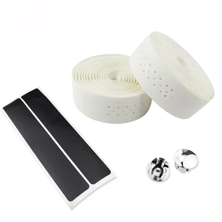 Latest Product Pu Leather Perforated Breathable Bicycle Handlebar Tape Comfortable Light Weight Anti-Slip Bicycle Handlebar Tape