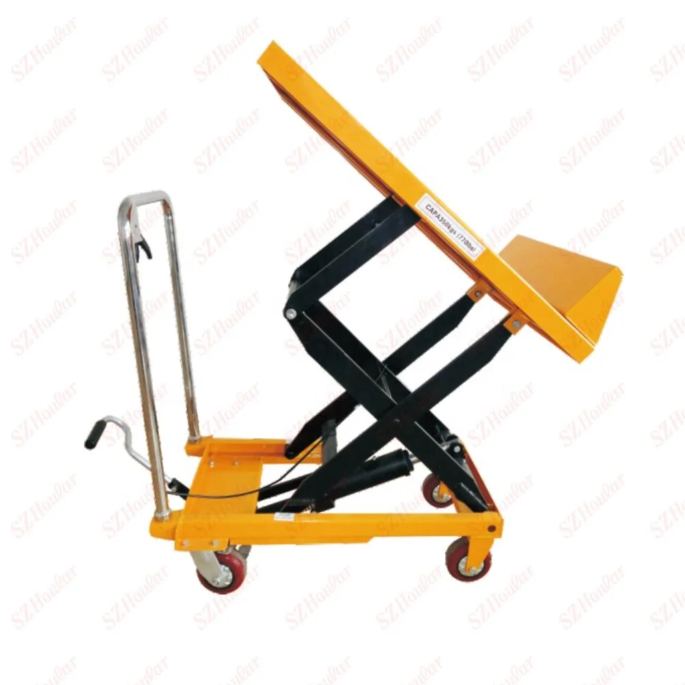 Table élévatrice de taille, plate-forme manuelle, élévatrice hydraulique manuelle à ciseaux avec Table inclinable