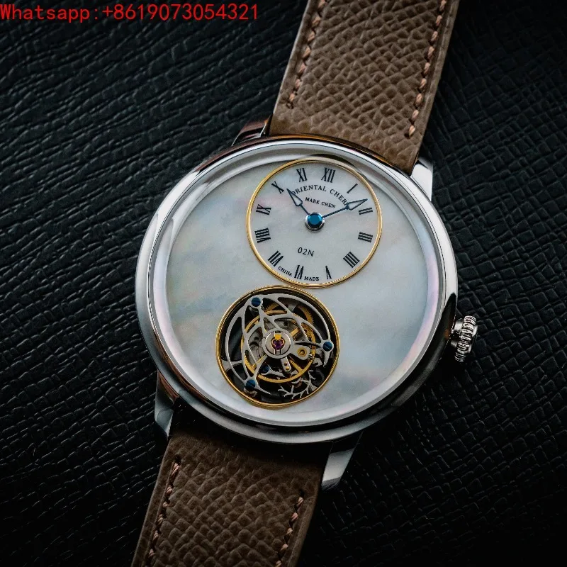 The Great Qin Empire MC-02 and 02N Tourbillon Mechanical Men's Watch Enamel Mother Shell Customized Suspension