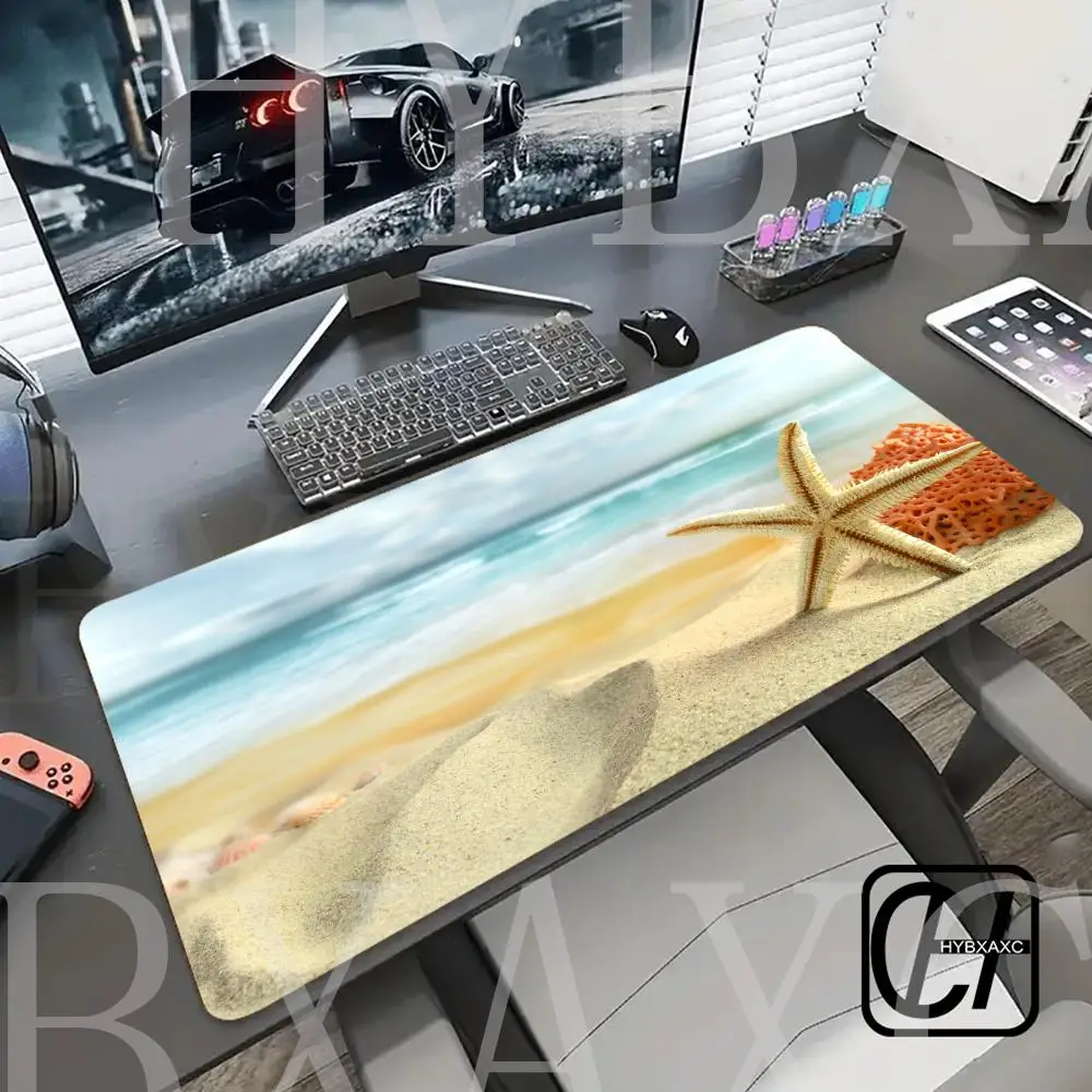 

Blue Sky Beach Mouse Pad Gaming HYBXAXC Mouse Pad Cute HD Desk Pad Extended Gaming Keyboard Mats Large 90x40cm XL Gamer Mousepad