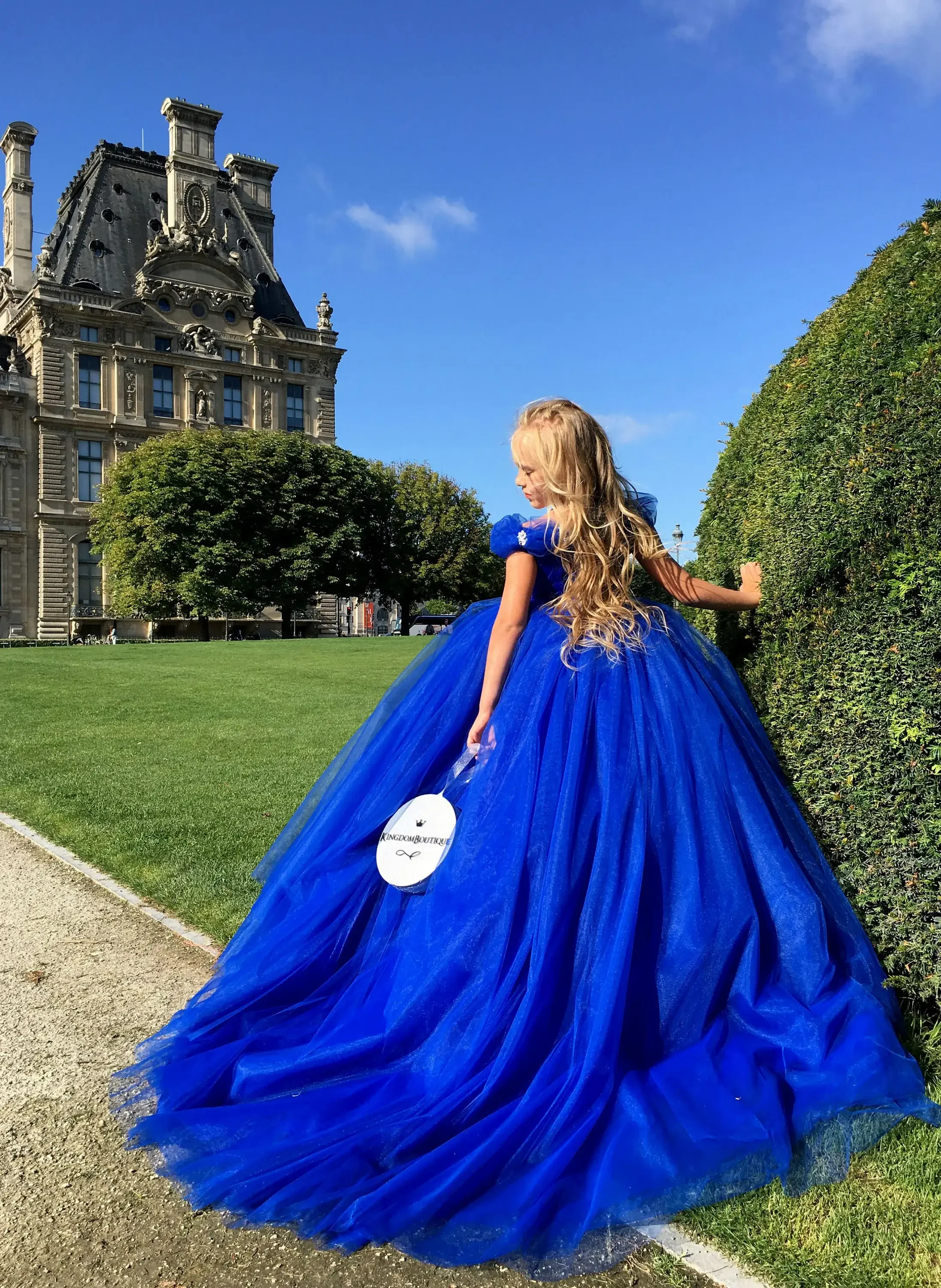 Customized Beautiful Royal Blue Flower Girl Dress Kids Birthday Wedding Party Holiday Ball Gowns Princess Evening Banquet Wear