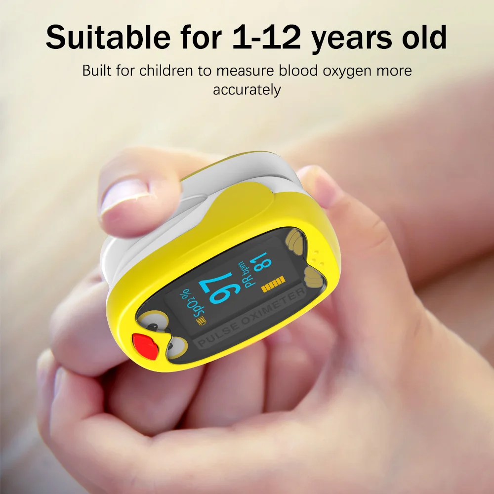 JYHealth Baby Finger Pulse Oximeter Pediatric Oximetro pediatrico De Dedo Rechargeable Children SPO2 Pulsioximetro Blood Oxygen