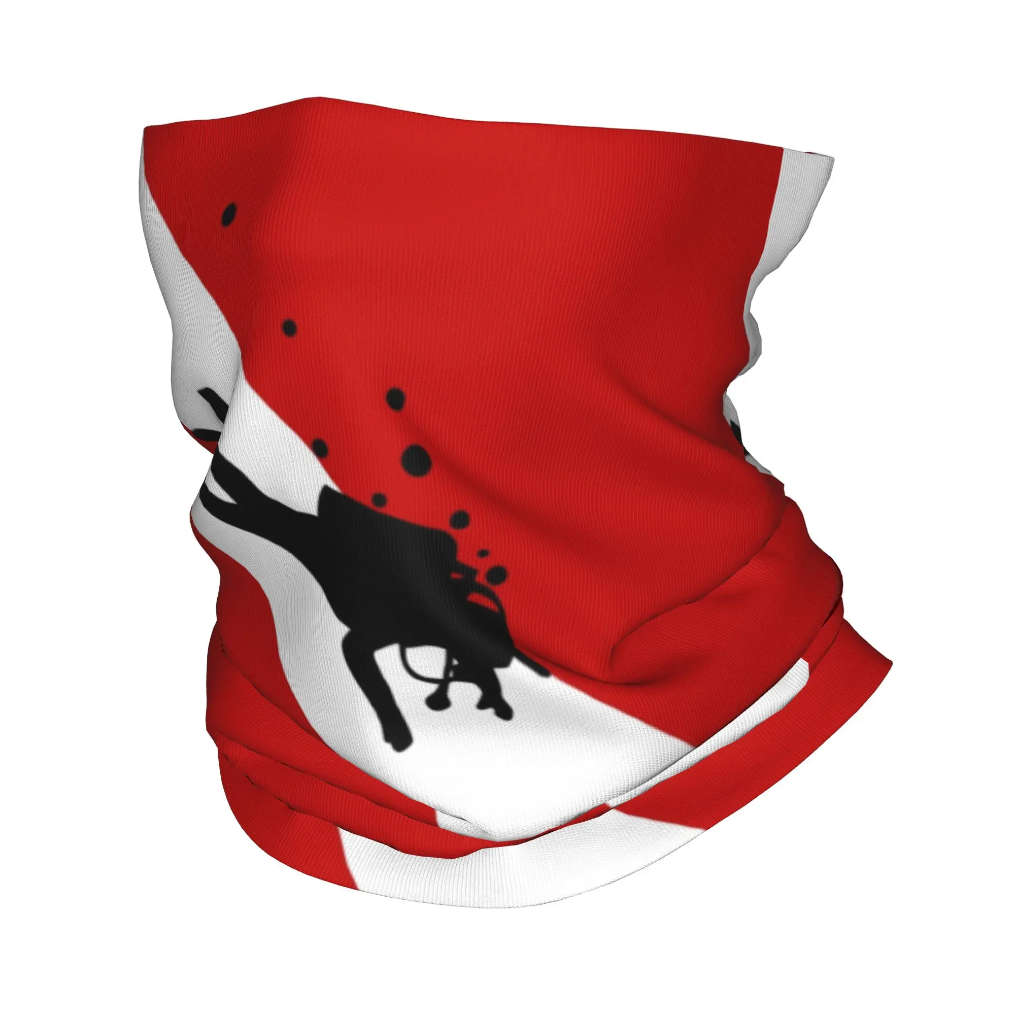 

Custom Scuba Dive Flag Bubble Red White Bandana Neck Gaiter UV Protection Face Scarf Cover Diving Headband Tube Balaclava