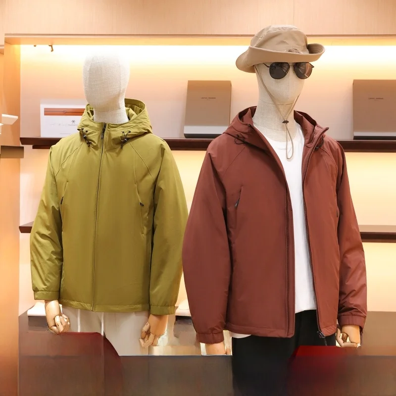 

Men's Goose down Jacket Hooded Outdoor Warmth Waterproof Windproof Autumn Winter Series Functional Casual City Style Zipper C...