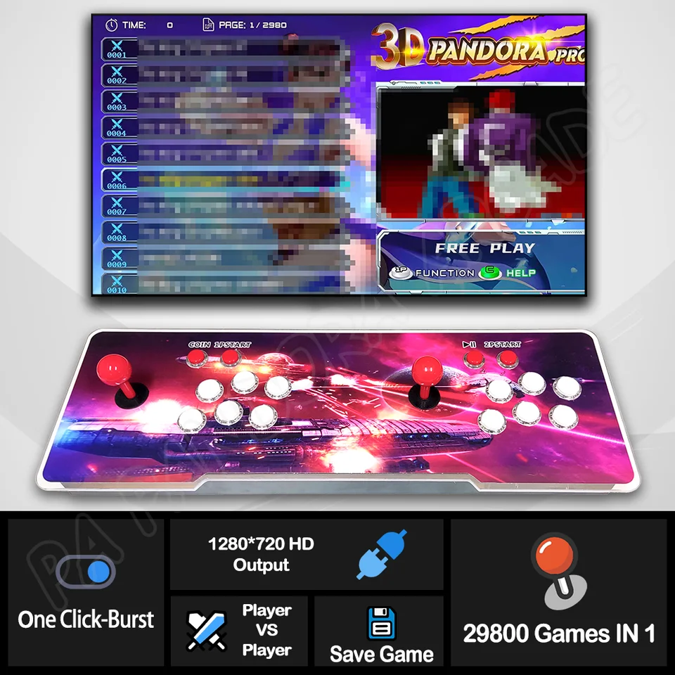 2024 Pandora Pro ボックス 29800 in 1 3D ビデオ アーケード ゲーム