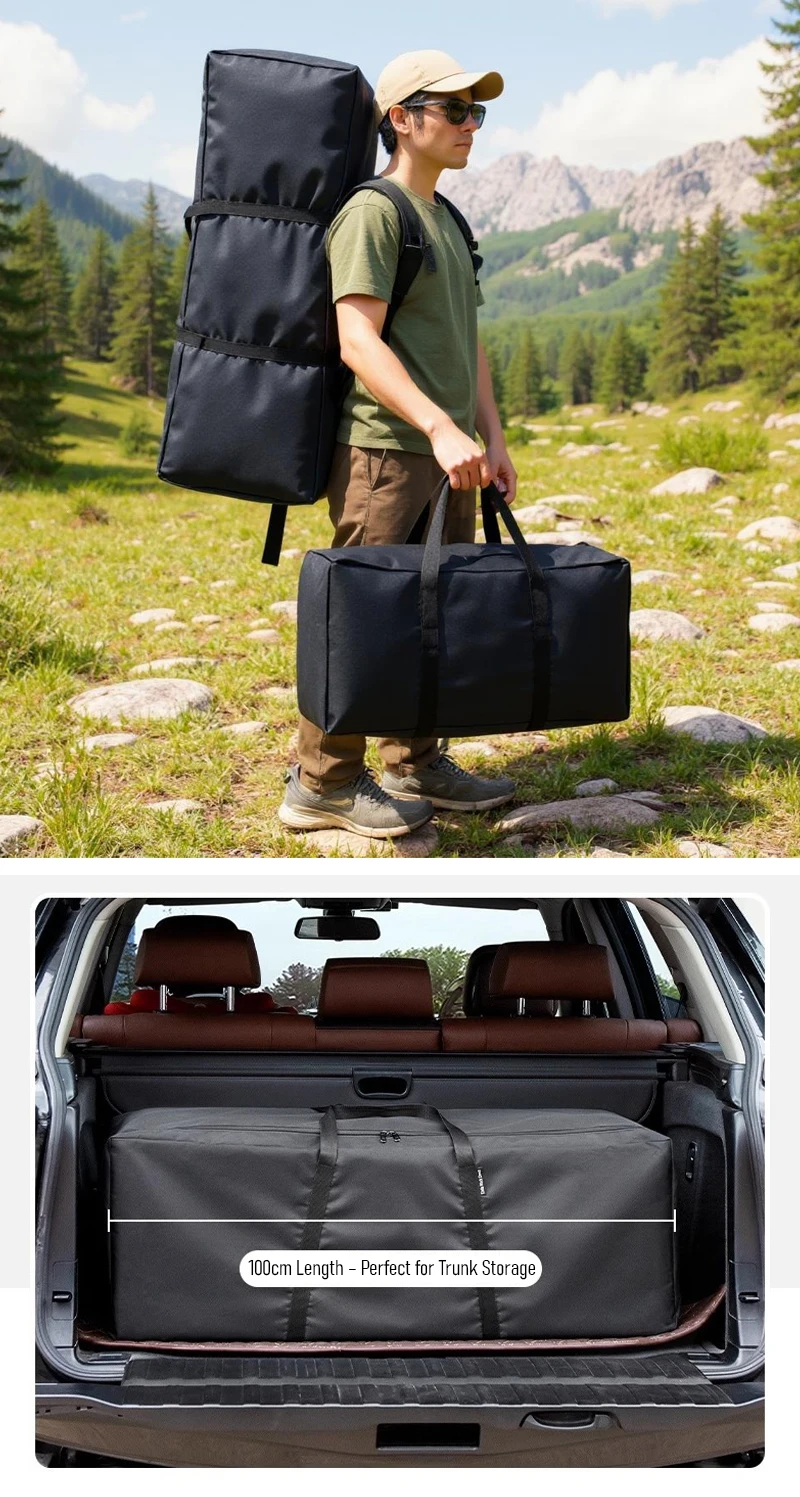 1680D Oxford Waterproof Handbags 59L-230L Foldable Duffle Backpack Outdoor Camping Hiking Multifunctional Portable Storage Bag