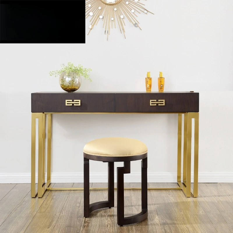 

New Chinese birch light luxury dressing table stool combination modern simple dressing table storage cabinet bedroom furniture