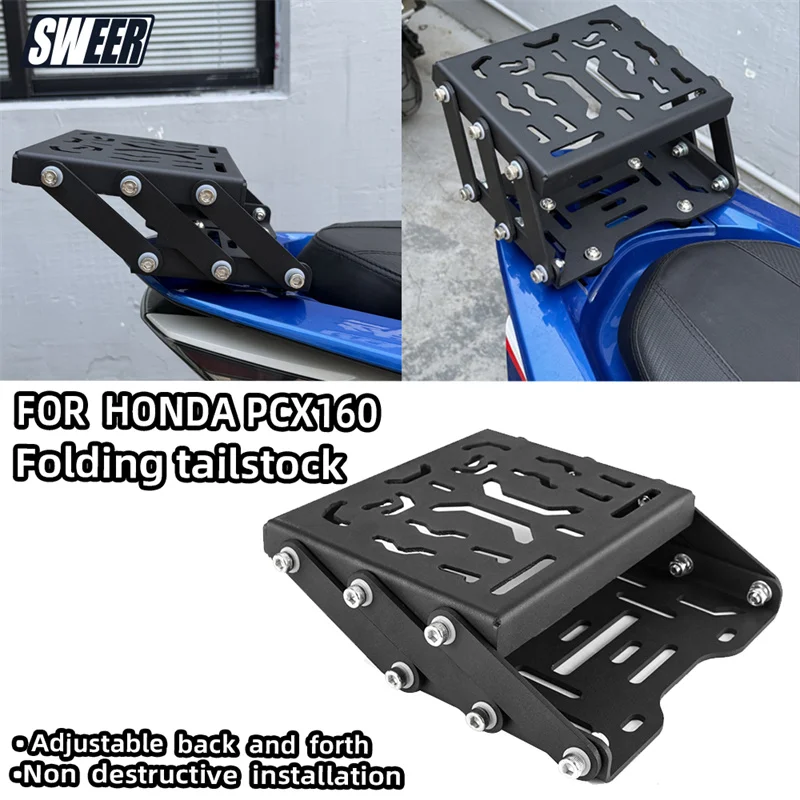 

For Honda PCX160 Rear Luggage Rack Carrier Motorbike Tail Case Bracket Extender Carrier Motorcycle Multifunctional Rear Rack