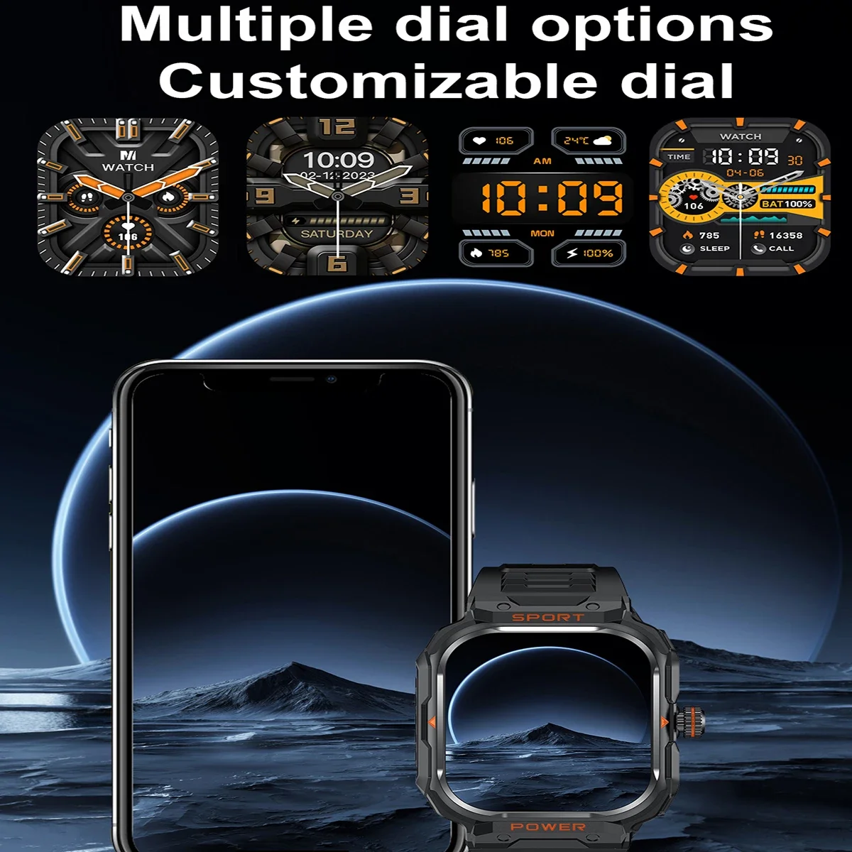 GT55  2 IN 1 Smart Watch With Earbuds Bluetooth Call Music Play Multiple Sports Mode Monitor Smartwatch For Men Android IOS