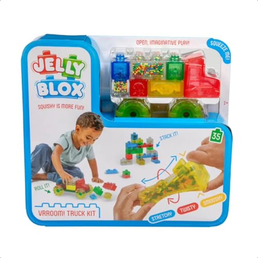 

Goliath Jelly Blox Vrooom Truck Kit Includes 35 Blocks Toddler Preschool Building Blocks Can Squeeze Stretch Squish Safety Test