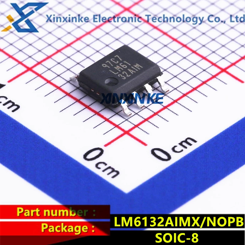 10PCS LM6132AIMX/NOPB LM6132AIM SOIC-8 Operational Amplifiers - Op Amps Dual Low Power 10 MHz Rail-to-Rail I/O