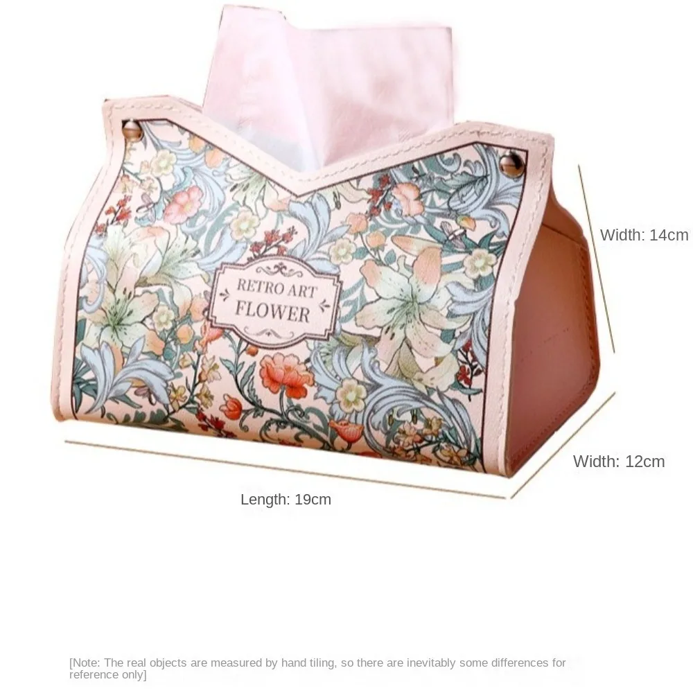 Luxury Leather Tissue Box Car Interior Pull-down Pocket Tissue Storage Box Multi-functional Paper Holder