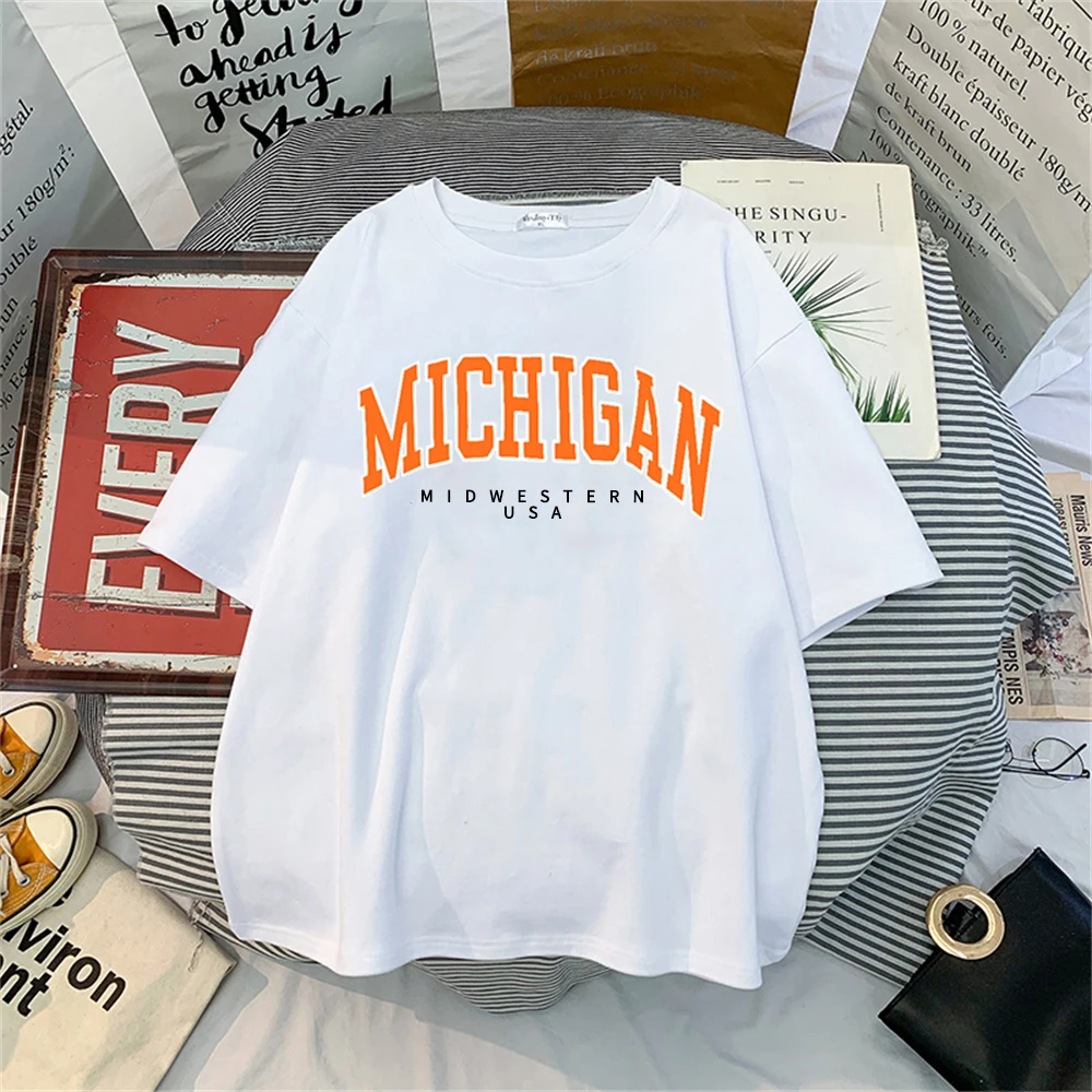 Women T-Shirt New York Print Letter T Shirt Women Streetwear Tops Female T-Shirt Leisure Fashion Aesthetic T Shirt Lady Tees