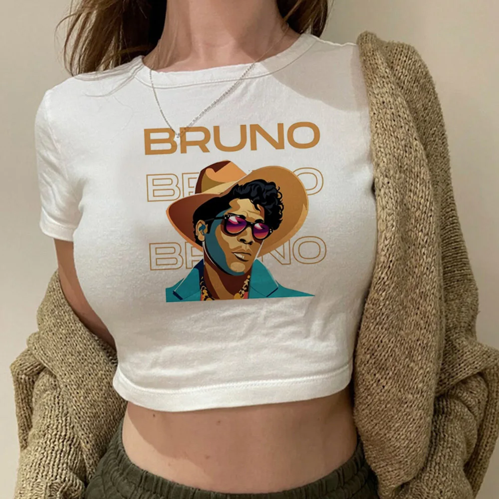 Bruno Mars yk2 fairy grunge  aesthetic crop top Woman fairycore vintage Kawaii cropped