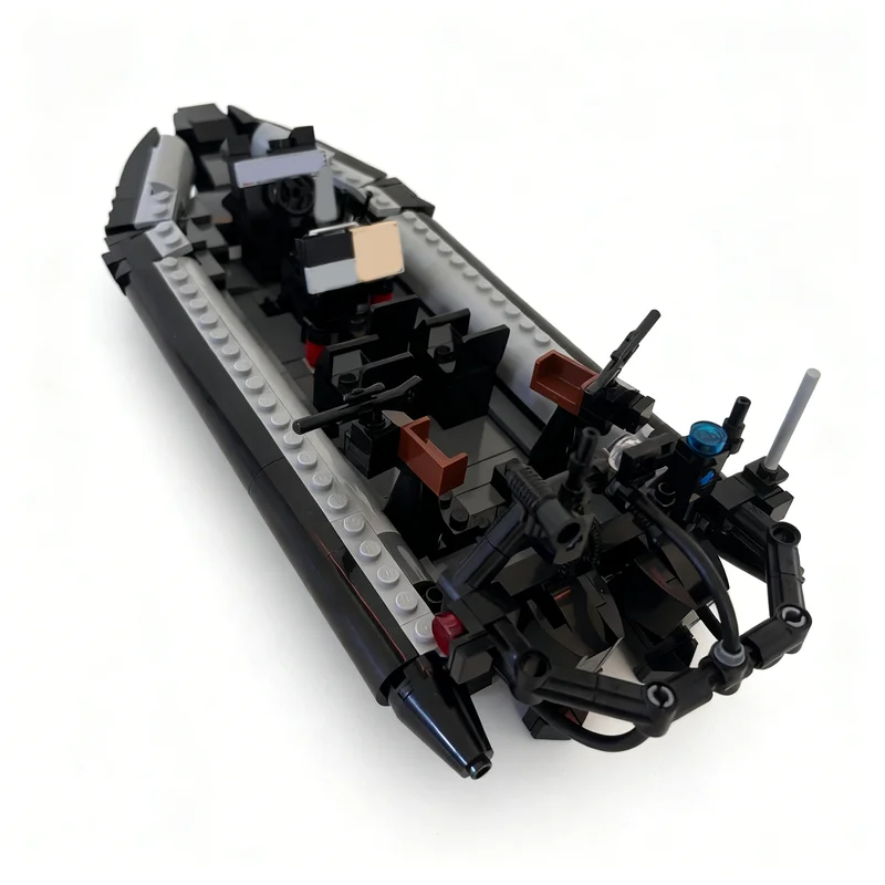 442pcs MOC Boat Arctic RHIB General Purpose Machine Guns Model Building Blocks Architecture Festival Gifts Toys Education Idea