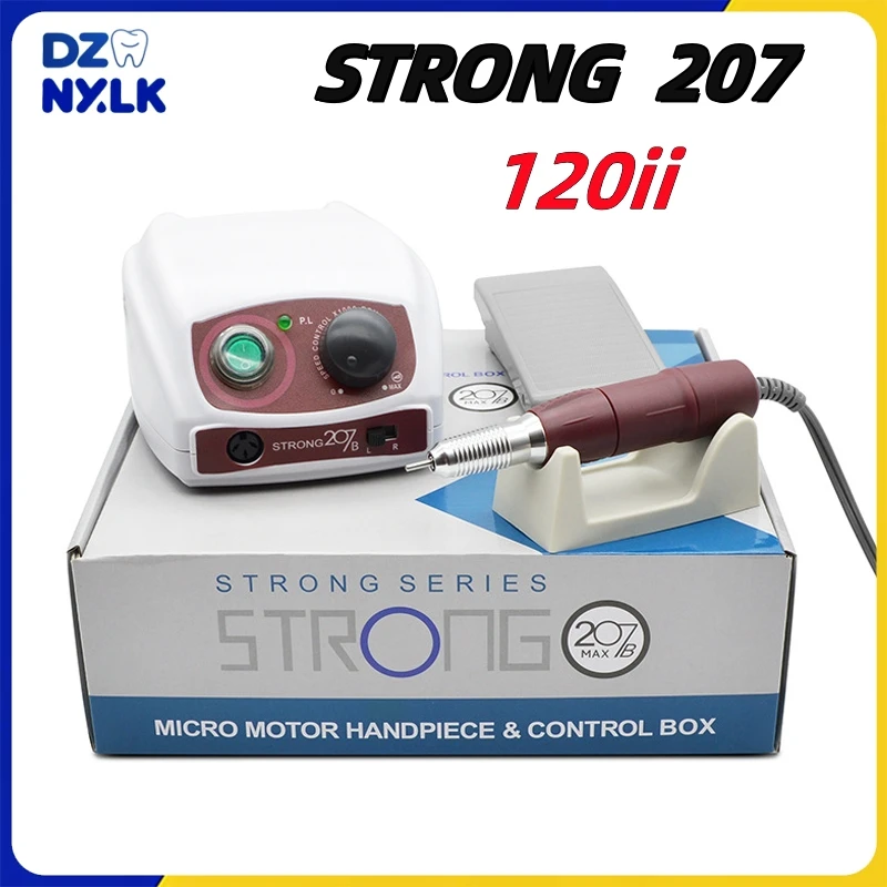 STRONG 207 Dental Electric Polishing Micromotor 35000 RPM Micro Motor Manicure Machine 120ii Handle Dental Nail Files Equipment