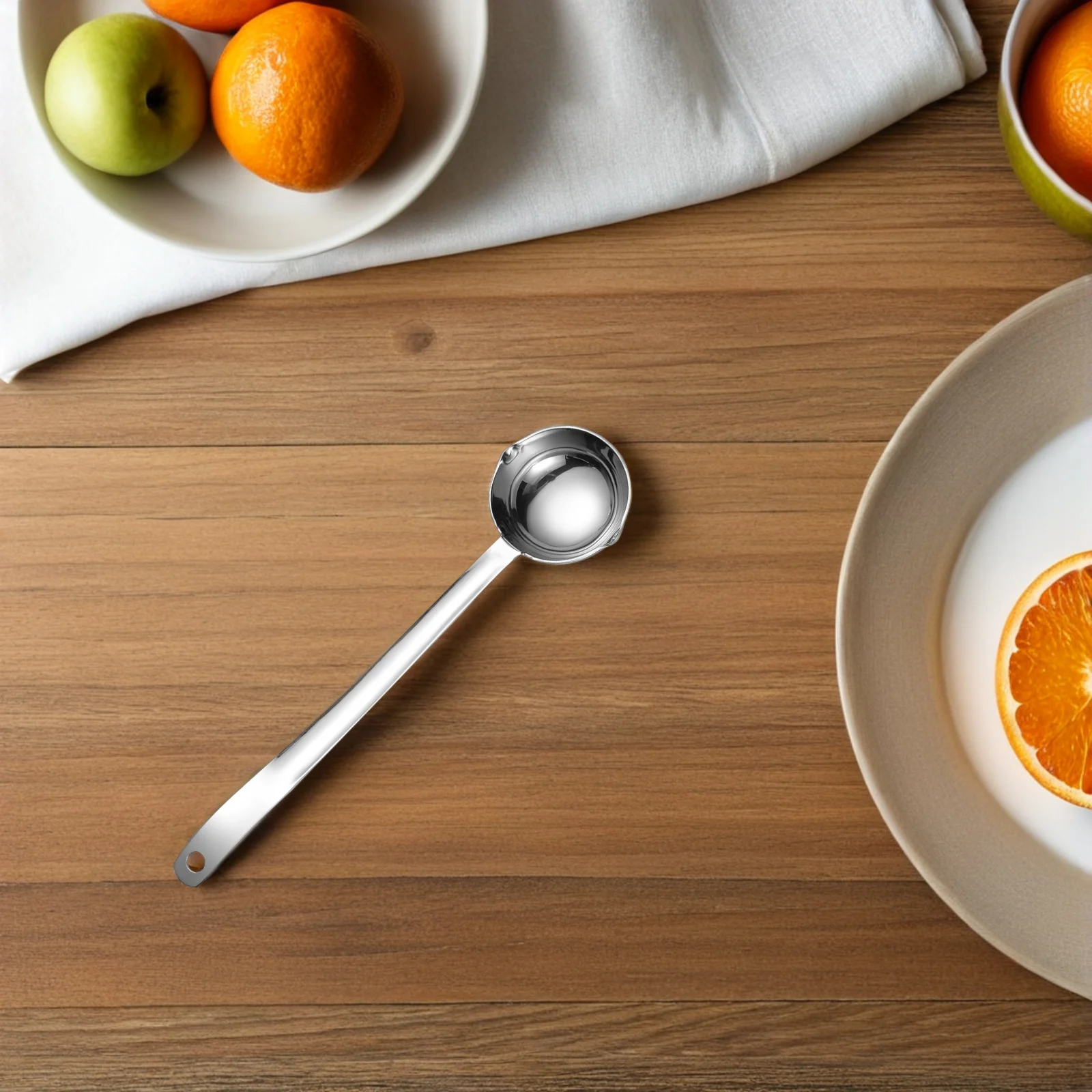 Ensemble de louche à soupe à Long manche en acier inoxydable 304, 2 pièces, avec bec verseur profond, parfait pour les sauces et les soupes