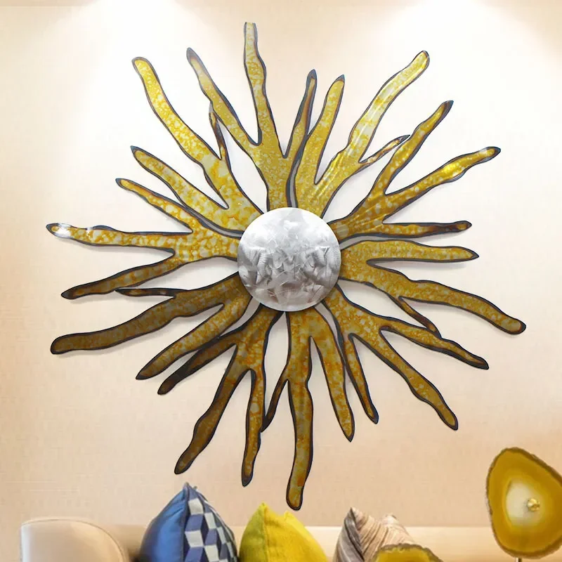 Simple Modern Creative Wrought Iron Wall Art TV Background Light Luxury Living Room Dining Room Home Decor Pendant