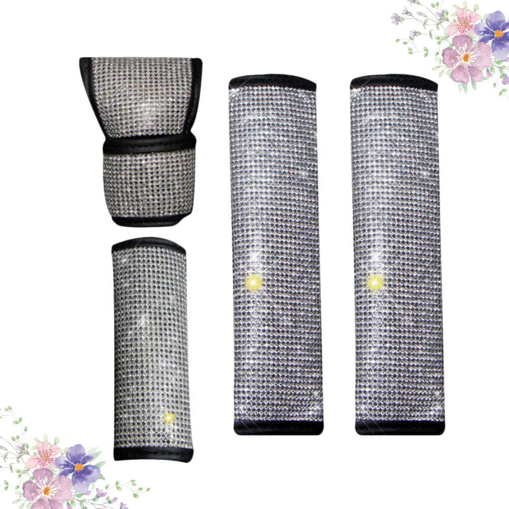 

2pcs Car Gear Cover Set Cover Wear Resistant Pu Universal Auto Protector Removable Comfortable