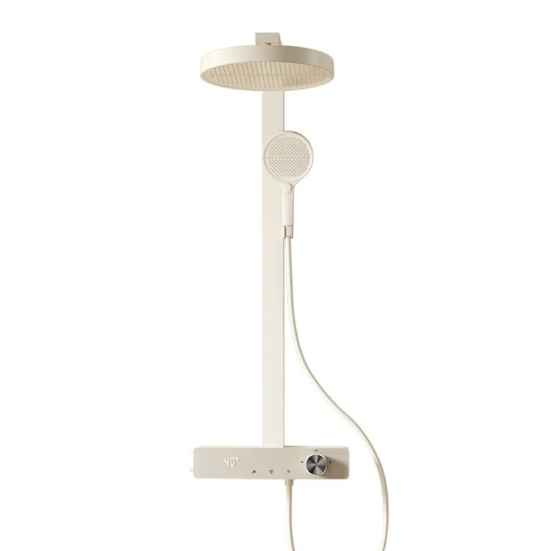 Multifunctional Digital Display Shower Set with Hand Shower Hot And Cold Control Knobbed Triple Function Bathroom Accessory