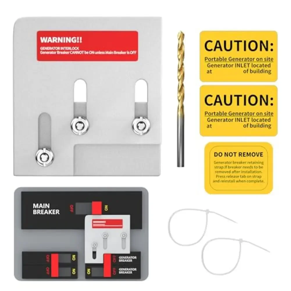 For Homeline Compatible Generator Interlock Kit with 138 Inch Spacing for 150 Amp and 200 Amp Panels Aluminum Material