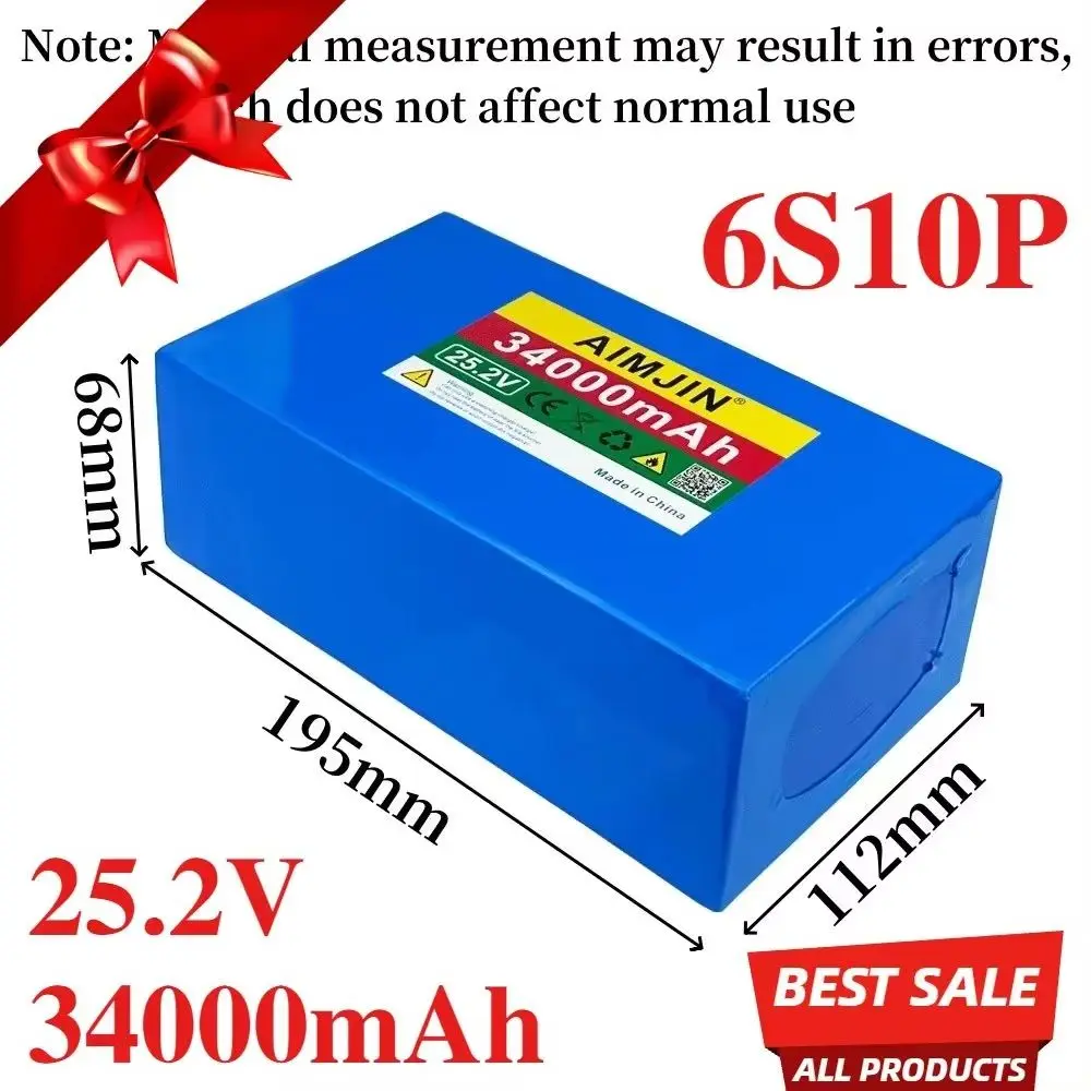 25.2V 34000mAh 18650 Lithium 6S10P Battery Pack for Outdoor Power Supply Best Selling Product Portable Energy Solution
