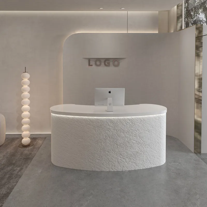 Shop Beauty Salon Front Desk Hair Salon Imitation Travertine Reception Desk