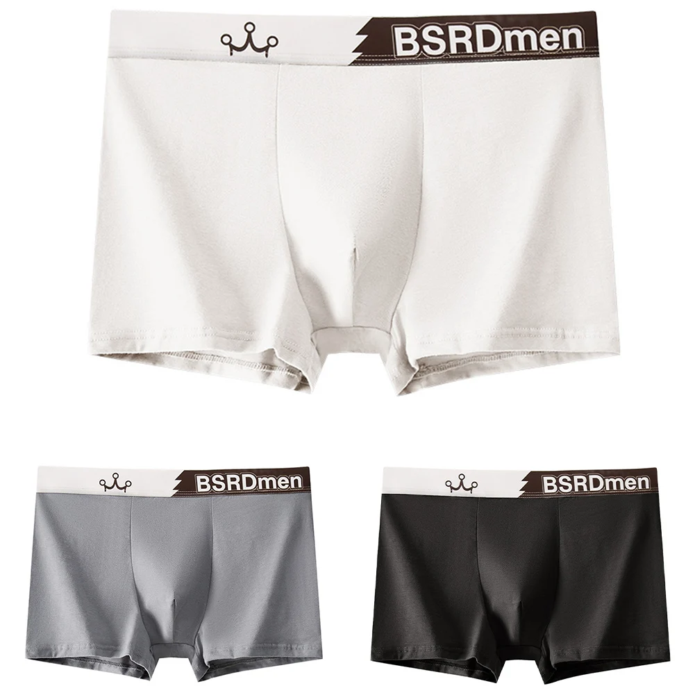 

90 Cotton 10 Spandex Cotton Underwear Classic Theme Mid Waist Design Solid Pattern Classic Solid Color Boxers Men