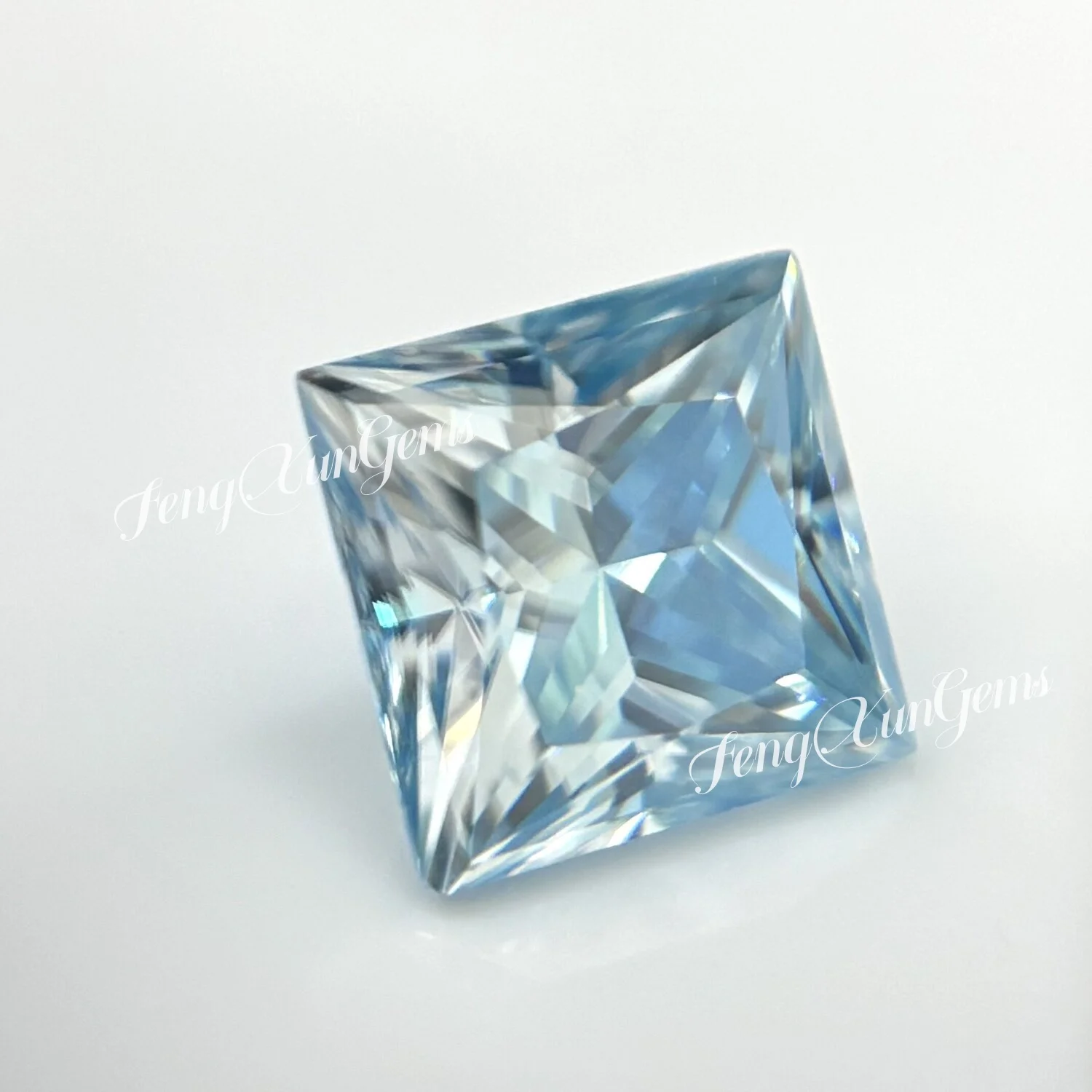 

Aquamarine Princess 0.3-6ct Moissanite Loose Stone Excellent Cut Real Moissanite Diamonds Lab Diamonds With GRA Certificate