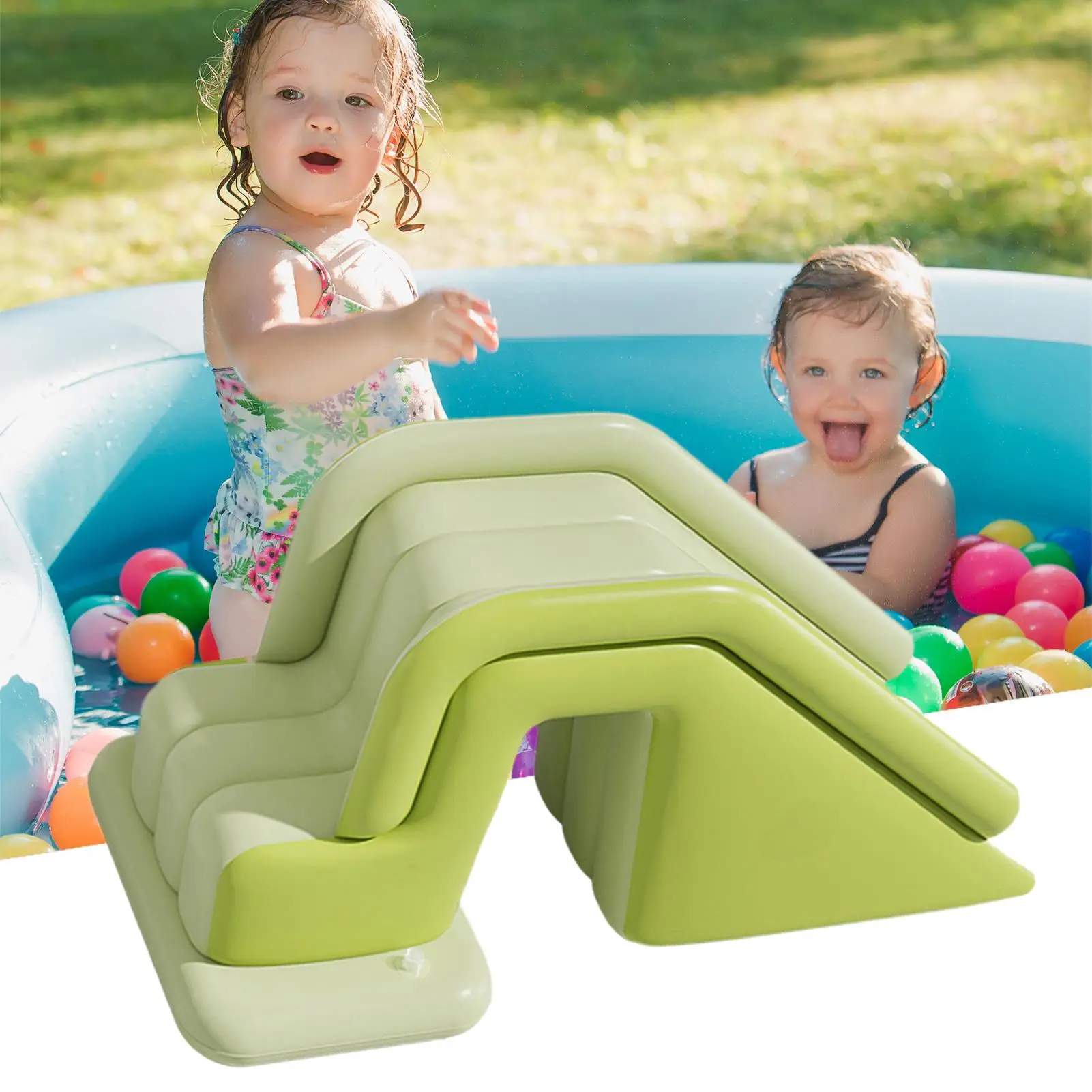 Blow Up Slide Foldable Blow Up Pool Slide Non-Slip Family Gatherings Ramp for Boy Girl Outdoor Recreation Community Water Park